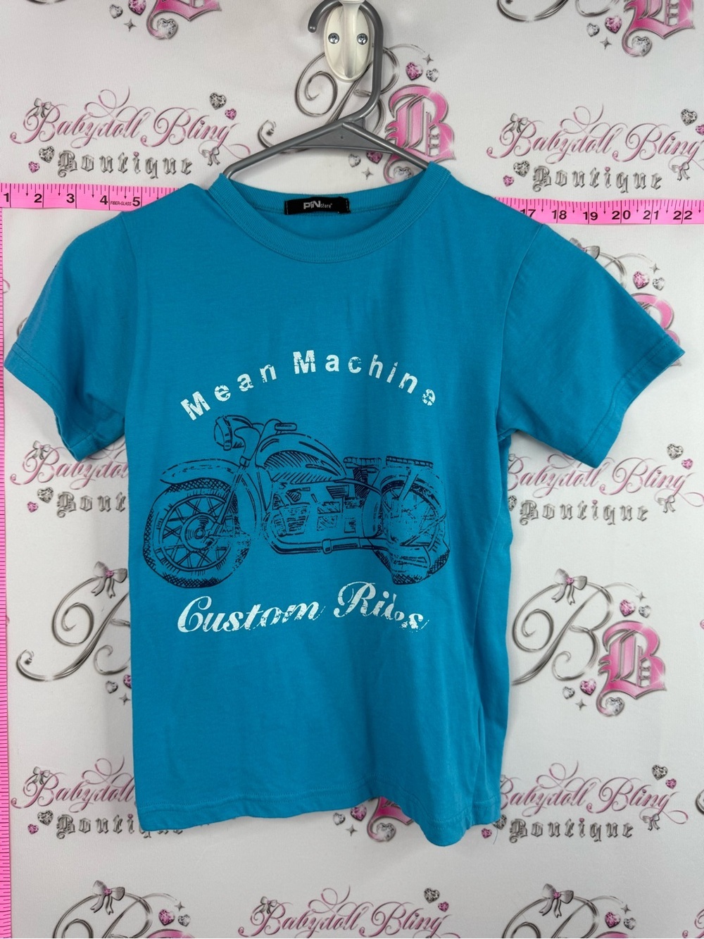 Mean Machine Turquoise Short Sleeve Tee - Custom Rides Graphic - Picture 3 of 10